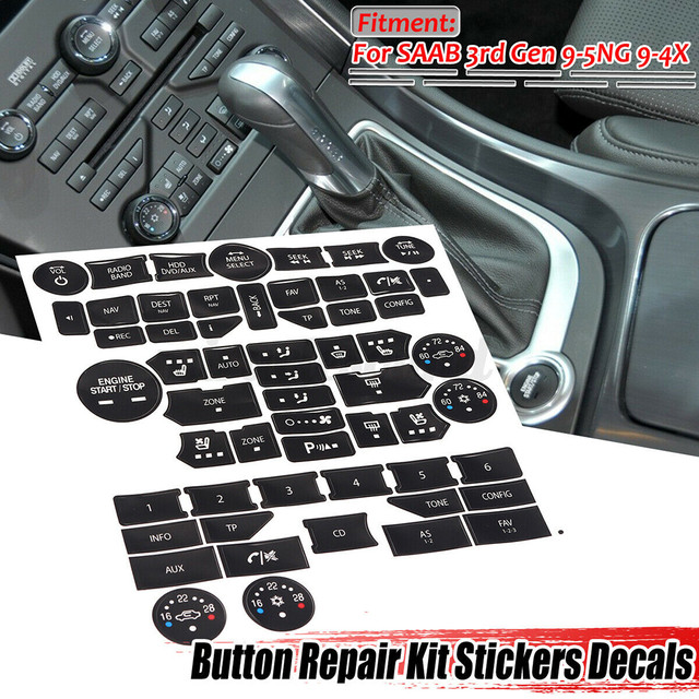 1 Set Button Repair Kit Sticker Decal For Saab Gen 3 9-5ng 9-4x Button  Repair Decal Set Climate Control Radio Stereo Car Accesso - Car Stickers -  AliExpress